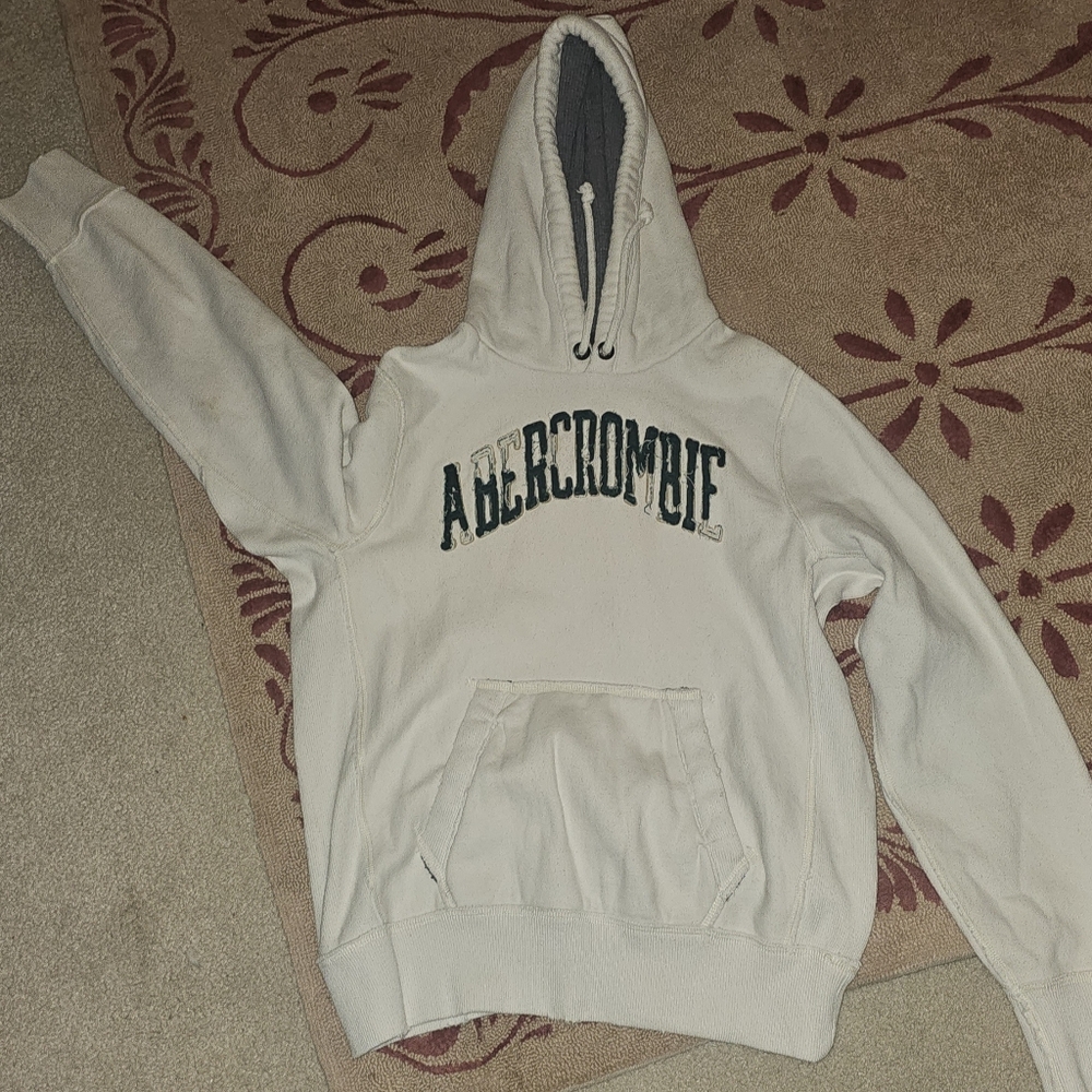 Abercrombie White Hoodie Size Medium Mens.. Heavy